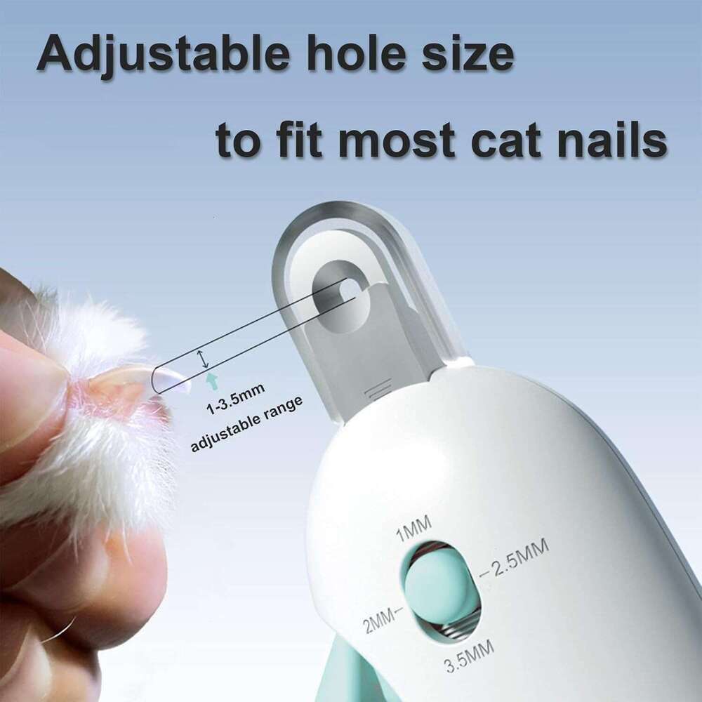 Gravity-Assist Pet Nail Clippers with Adjustable Hole - Safe Cat Nail Clippers for Small Animals