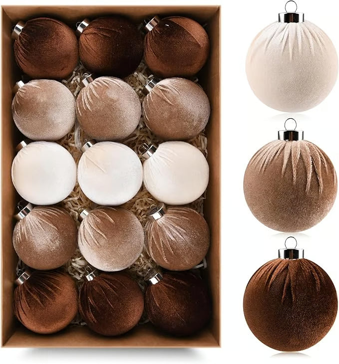 15pcs Christmas Tree Ornaments Velvet Balls🎁