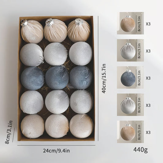 15pcs Christmas Tree Ornaments Velvet Balls🎁