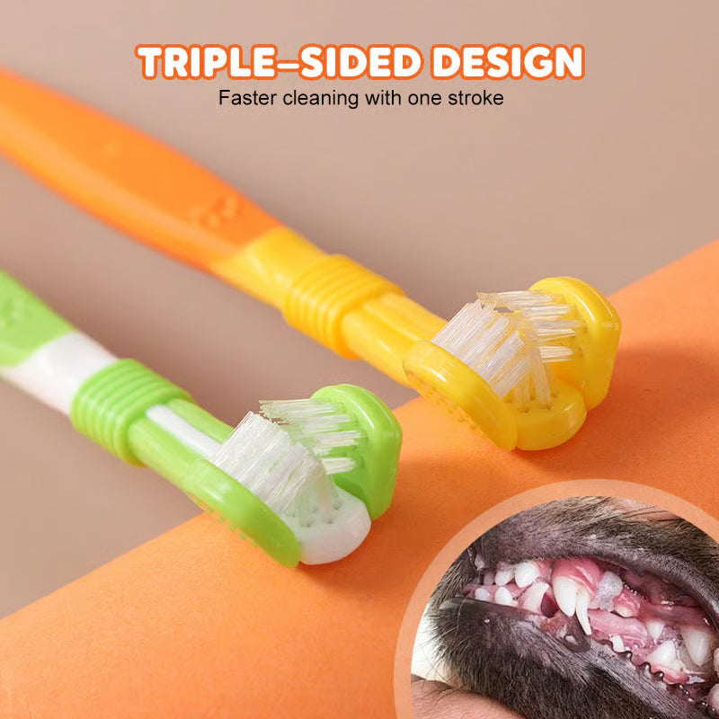 3-Sided Pet Soft Bristle Toothbrush (Buy 1 get 1 free)