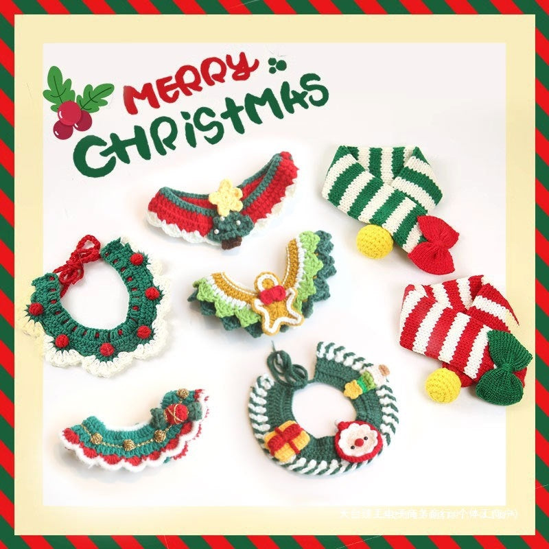 Adorable Christmas Pet Outfit β Festive Scarf & Hat Set for Dogs & Cats π