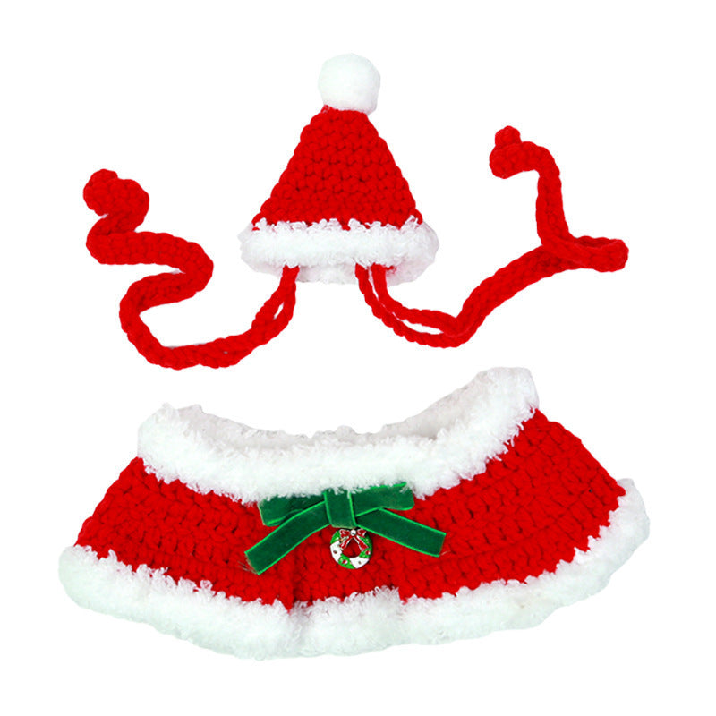 Adorable Christmas Pet Outfit β Festive Scarf & Hat Set for Dogs & Cats π