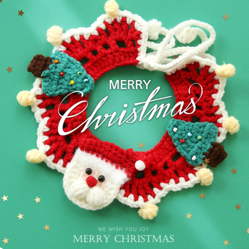 Adorable Christmas Pet Outfit β Festive Scarf & Hat Set for Dogs & Cats π