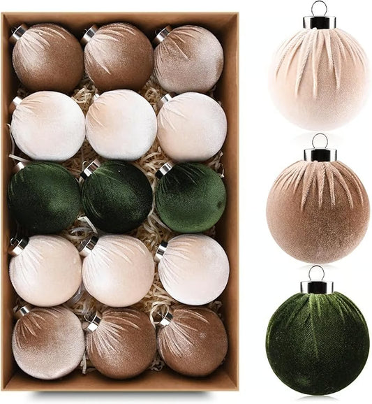 15pcs Christmas Tree Ornaments Velvet Balls🎁