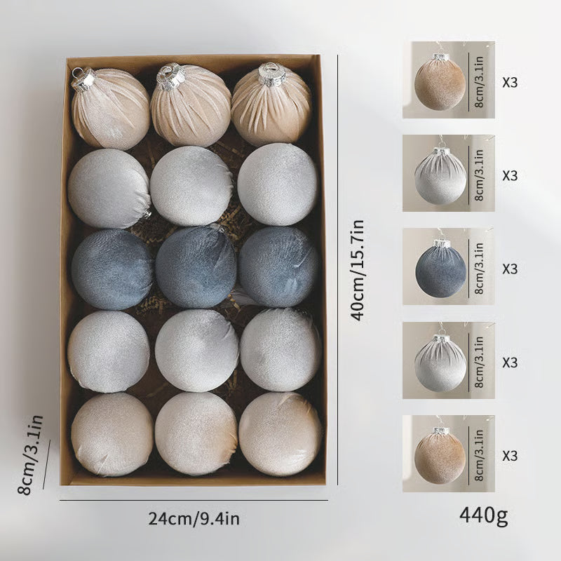 15pcs Christmas Tree Ornaments Velvet Balls🎁