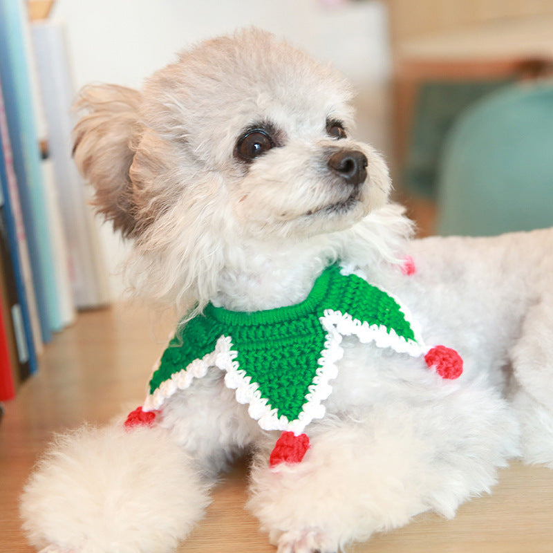 Adorable Christmas Pet Outfit – Festive Scarf & Hat Set for Dogs & Cats 🎄